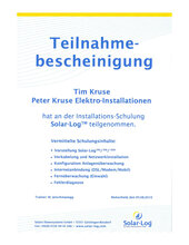 Tim Kruse, Solar-Log Installations-Schulung