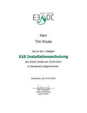 Tim Kruse, E3DC Installationsschulung